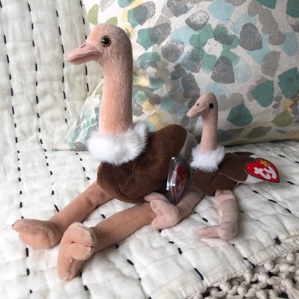 Ty Beanie Baby Pair Stretch the Ostrich 1997